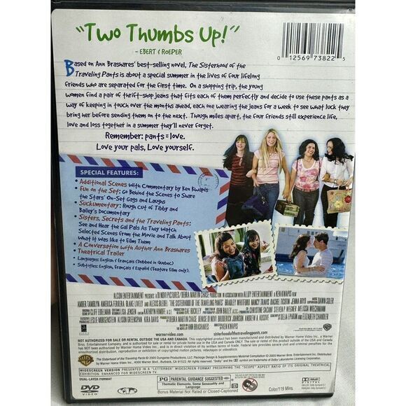 The Sisterhood of the Traveling Pants (DVD, 2005, Widescreen) Used Movie Film - Picture 4 of 4